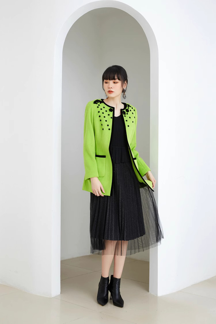 ノーカラーコート レディース 冬 きれいめ ミドル 丈 ロングコート 韓国 黒 レディース ラウンドネック アウター カジュアル デザインコート 秋冬 コート 