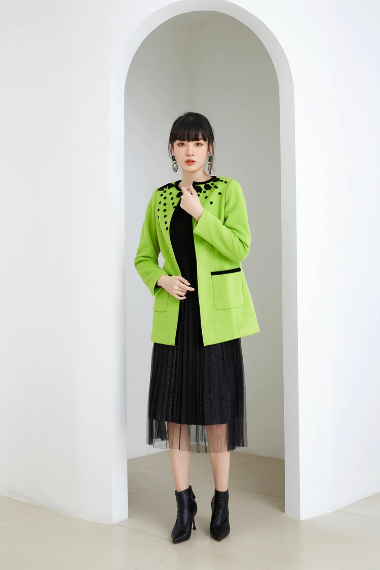 ノーカラーコート レディース 冬 きれいめ ミドル 丈 ロングコート 韓国 黒 レディース ラウンドネック アウター カジュアル デザインコート 秋冬 コート 