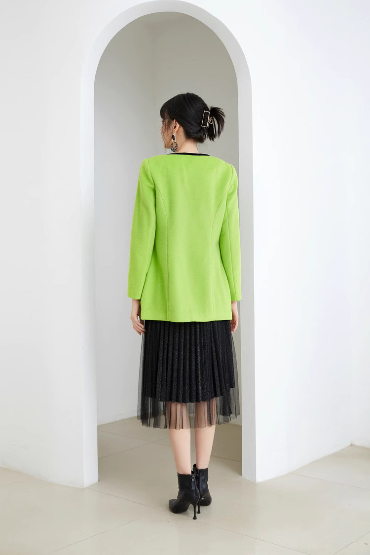 ノーカラーコート レディース 冬 きれいめ ミドル 丈 ロングコート 韓国 黒 レディース ラウンドネック アウター カジュアル デザインコート 秋冬 コート 