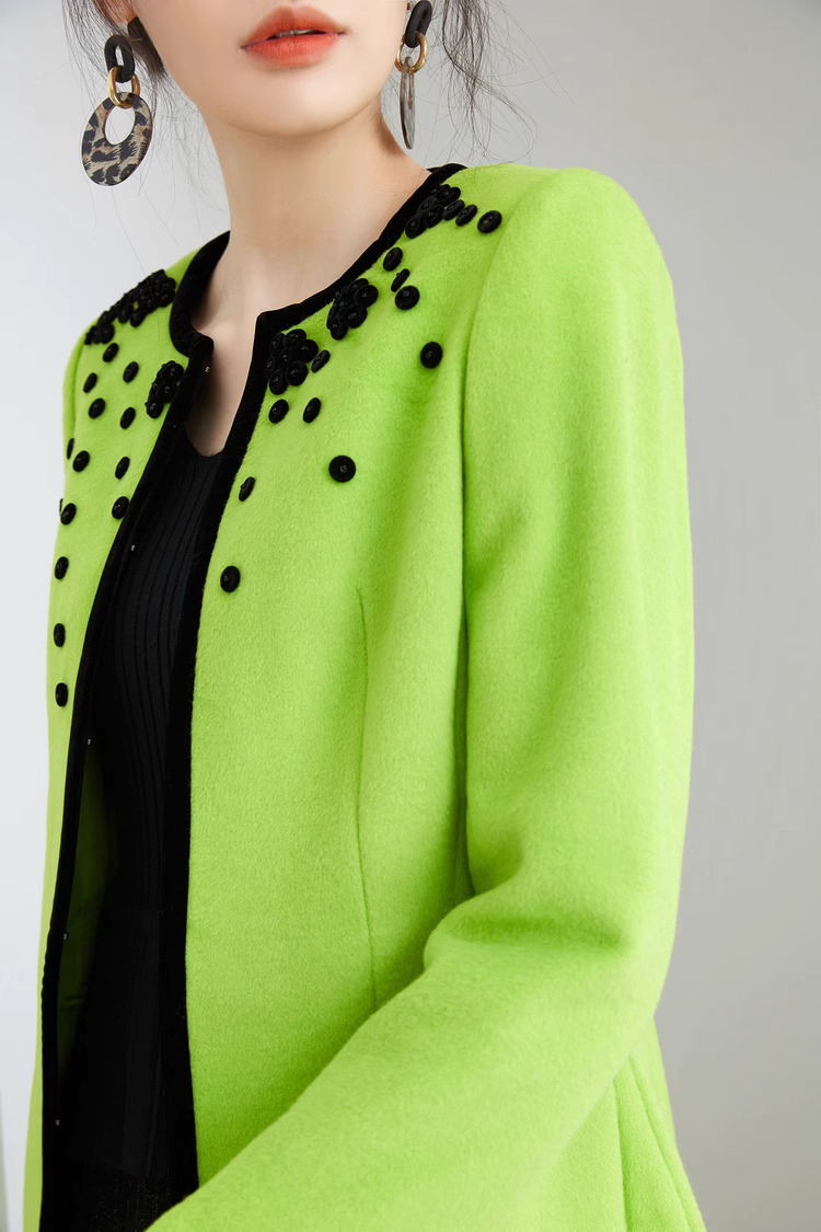 ノーカラーコート レディース 冬 きれいめ ミドル 丈 ロングコート 韓国 黒 レディース ラウンドネック アウター カジュアル デザインコート 秋冬 コート 