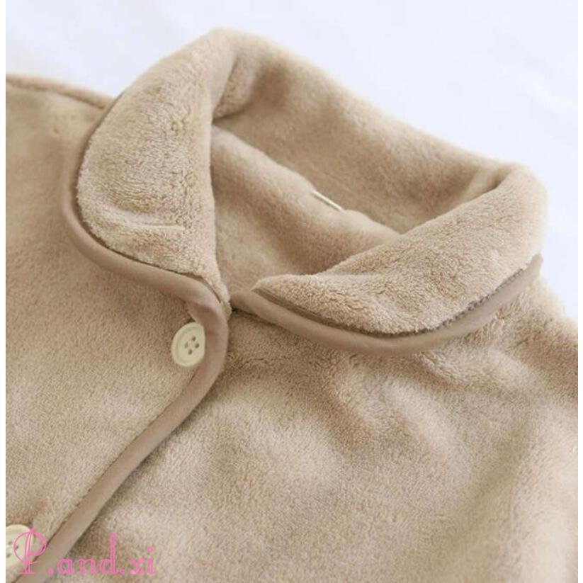 ルームウェア パジャマ レディース 可愛いクマ柄 上下セット カップル ふわふわ 紳士用 厚手 前開き 防寒 もこもこ 長袖 婦人用 秋冬 