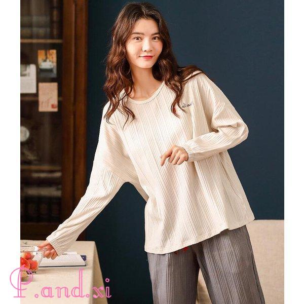 パジャマ ルームウェア レディース 春夏秋冬 長袖パジャマ 綿 部屋着 オシャレ ベルト付き 寝巻き 可愛い 韓国風 上下セット 