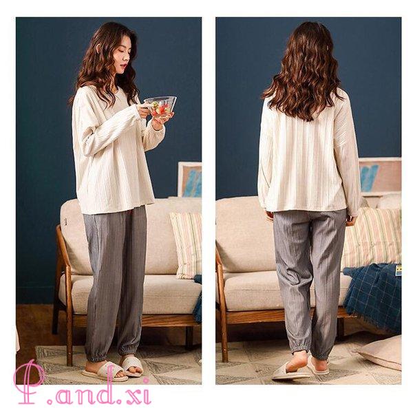 パジャマ ルームウェア レディース 春夏秋冬 長袖パジャマ 綿 部屋着 オシャレ ベルト付き 寝巻き 可愛い 韓国風 上下セット 