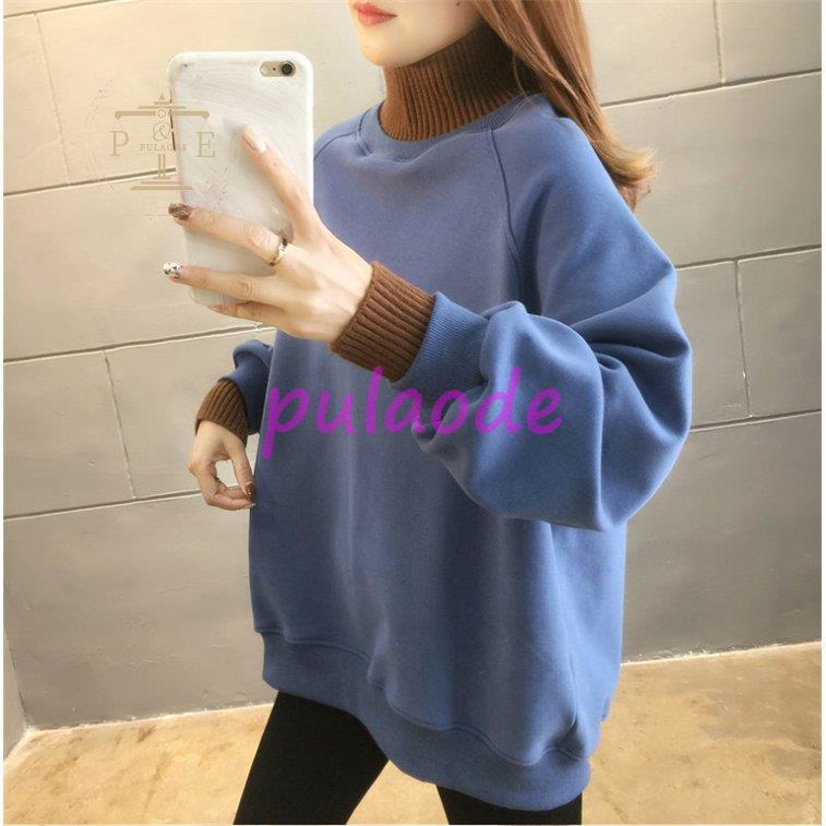 レディース 裏起毛 ボア ニット レイヤード風 ゆったり 冬 カジュアル シンプル 冬 秋 楽ちん 暖か アウター ハイネック 