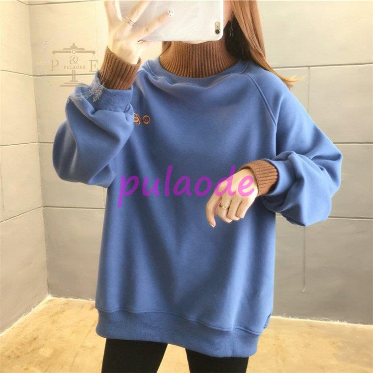 レディース 裏起毛 ボア ニット レイヤード風 ゆったり 冬 カジュアル シンプル 冬 秋 楽ちん 暖か アウター ハイネック 