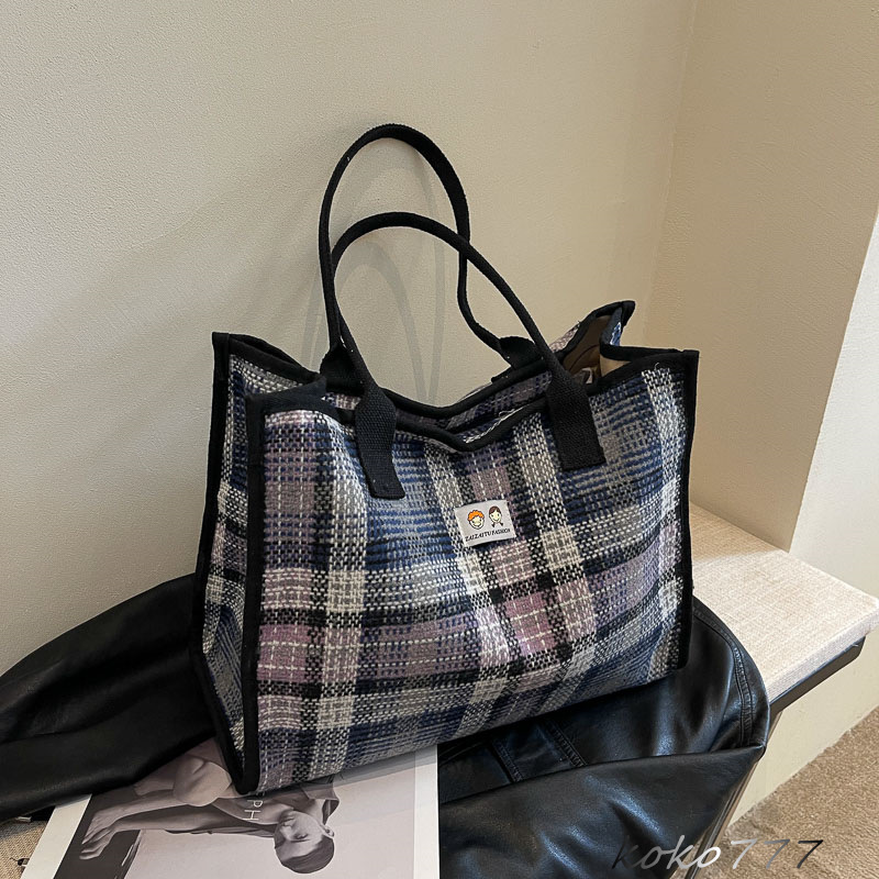 バッグ レディースかばん トートバッグ ショルダーバッグ ハンドバッグ チェック柄 ワーク 通勤オシャレ 布鞄 通学 カジュアル お出掛け 女子 カバン 