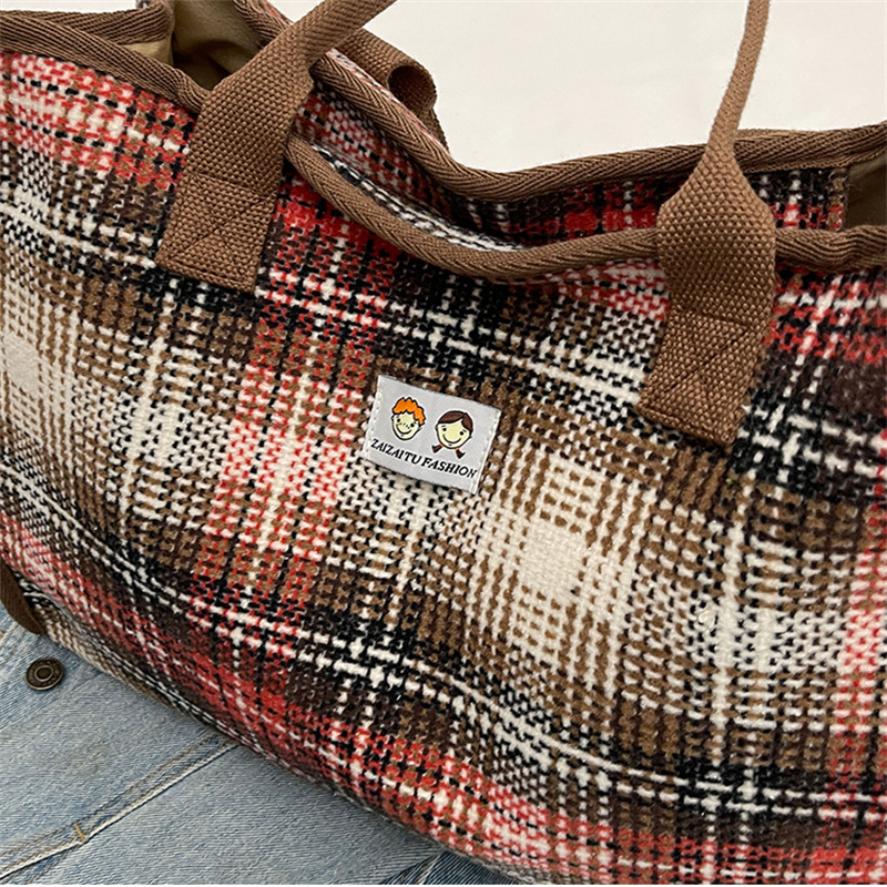 バッグ レディースかばん トートバッグ ショルダーバッグ ハンドバッグ チェック柄 ワーク 通勤オシャレ 布鞄 通学 カジュアル お出掛け 女子 カバン 
