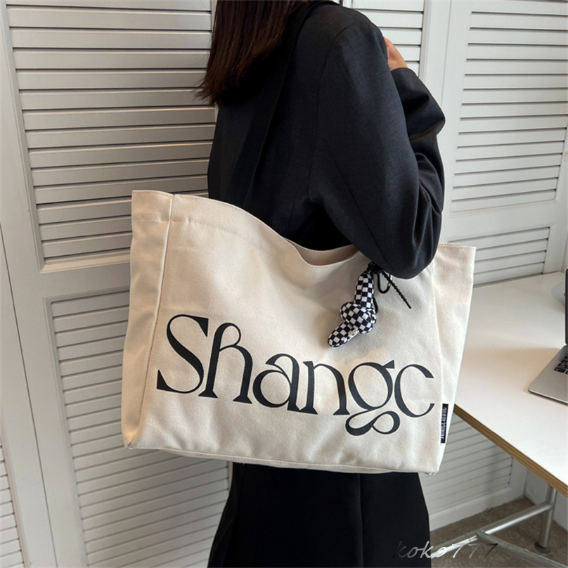 バッグ レディースかばん トートバッグ ショルダーバッグ ハンドバッグ カジュアル カバン 女子 チャック 布鞄 通勤オシャレ 大容量 通学 キャン文字 