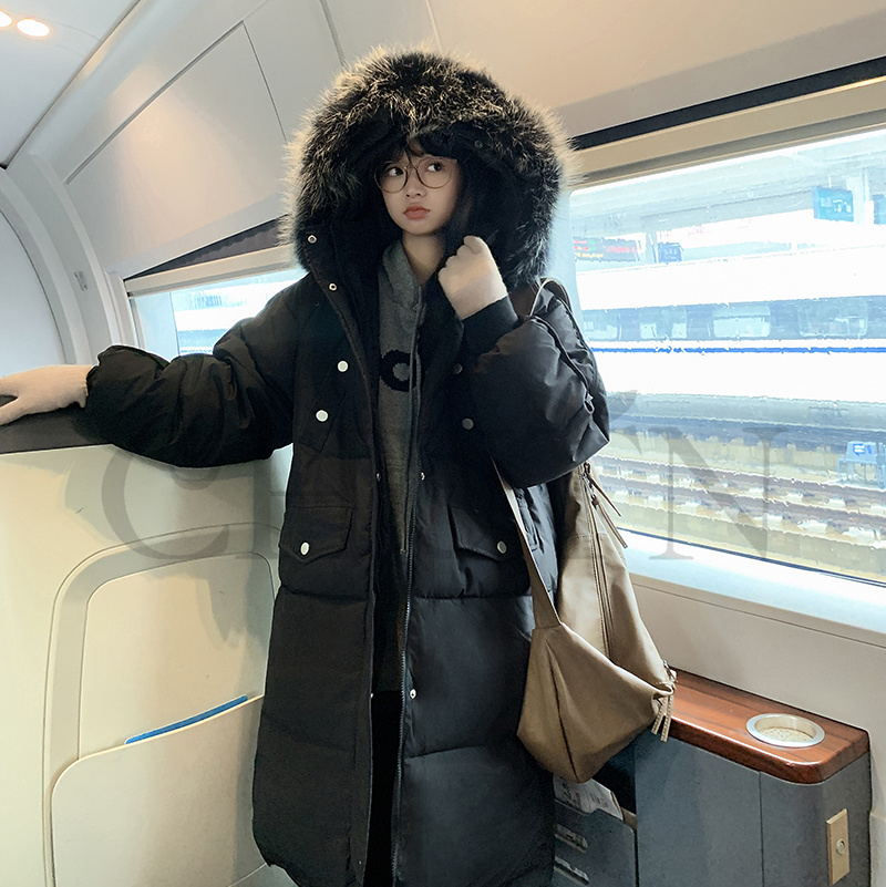 ロング丈ダウンコート ダウンジャケットロングレディース ダウンコートフードダウンコート スリット ?4L 大きいサイズ アウター 2023冬 ゆったり 暖かい黒 