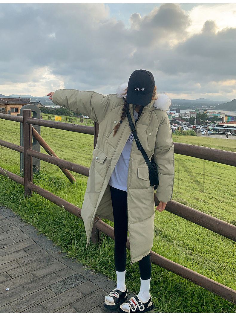 ロング丈ダウンコート ダウンジャケットロングレディース ダウンコートフードダウンコート スリット ?4L 大きいサイズ アウター 2023冬 ゆったり 暖かい黒 