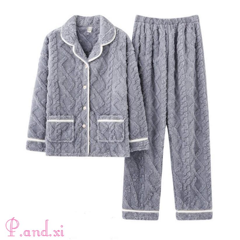 ルームウェア パジャマ 上下セット もこもこ レディース マイクロファイバー 厚手 トップス 秋冬 可愛い 部屋着 暖かい 長袖 冬 長ズボン 
