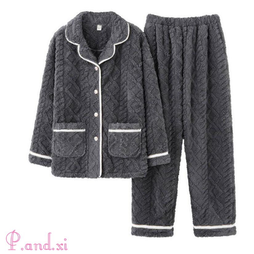 ルームウェア パジャマ 上下セット もこもこ レディース マイクロファイバー 厚手 トップス 秋冬 可愛い 部屋着 暖かい 長袖 冬 長ズボン 