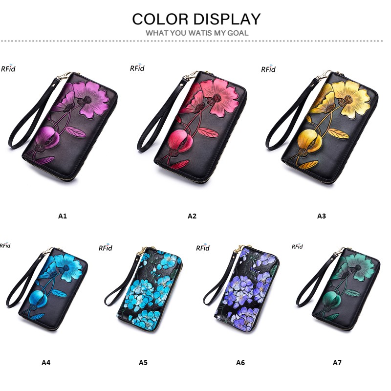 長財布 レディース ロングウォレット 財布 花柄 。 牛革 カード入れ 多機能 かわいい 使いやすい 仕分け 大容量 小銭入れ 小銭が出しやすい 