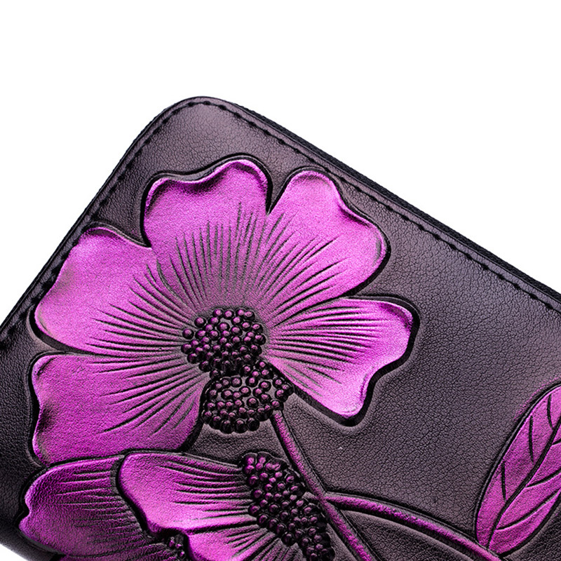 長財布 レディース ロングウォレット 財布 花柄 。 牛革 カード入れ 多機能 かわいい 使いやすい 仕分け 大容量 小銭入れ 小銭が出しやすい 