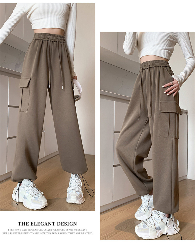 女性のオーバーオール ハイウエストのルーズなハーレムスウェットパンツ レギンス カジュアルでファッショナブルなスポーツパンツ  