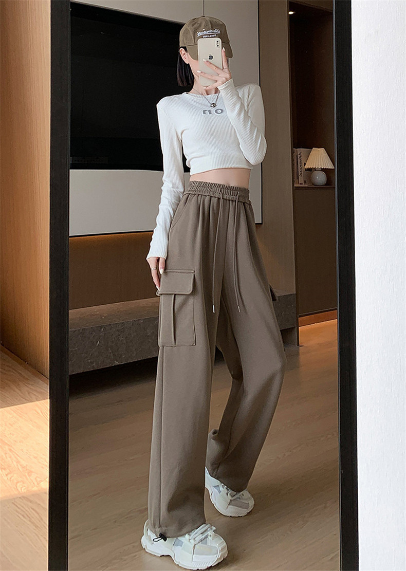 女性のオーバーオール ハイウエストのルーズなハーレムスウェットパンツ レギンス カジュアルでファッショナブルなスポーツパンツ  