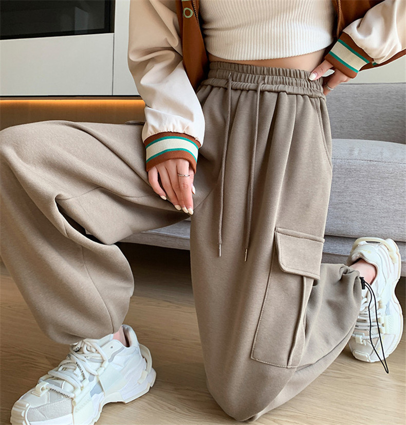 女性のオーバーオール ハイウエストのルーズなハーレムスウェットパンツ レギンス カジュアルでファッショナブルなスポーツパンツ  