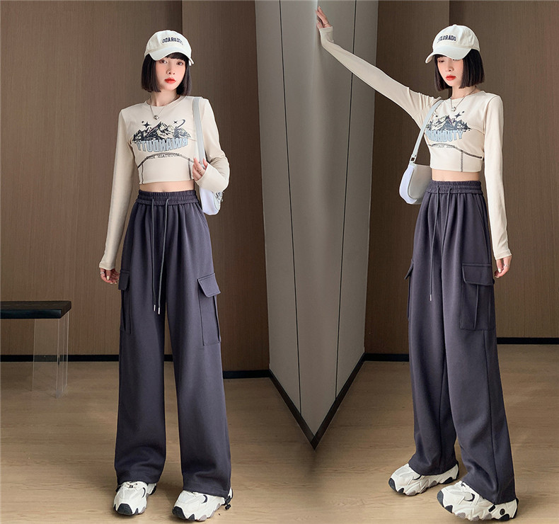 女性のオーバーオール ハイウエストのルーズなハーレムスウェットパンツ レギンス カジュアルでファッショナブルなスポーツパンツ  