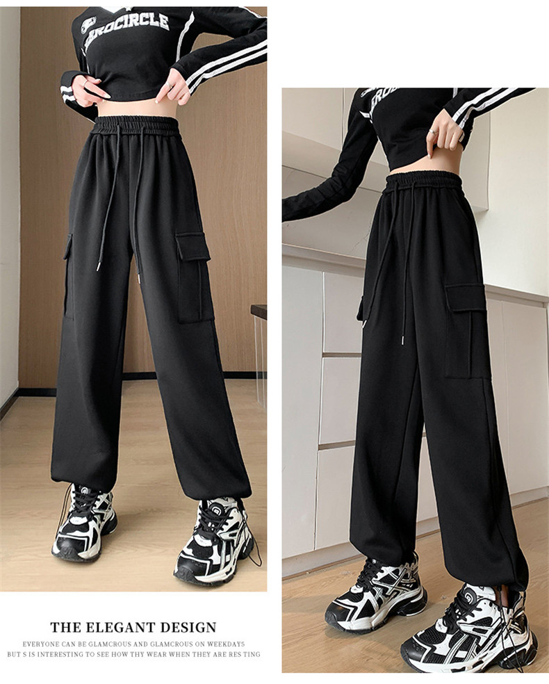 女性のオーバーオール ハイウエストのルーズなハーレムスウェットパンツ レギンス カジュアルでファッショナブルなスポーツパンツ  