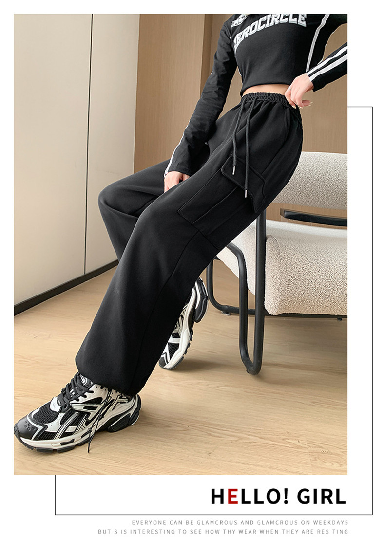 女性のオーバーオール ハイウエストのルーズなハーレムスウェットパンツ レギンス カジュアルでファッショナブルなスポーツパンツ  