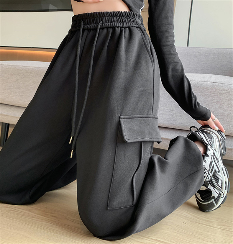 女性のオーバーオール ハイウエストのルーズなハーレムスウェットパンツ レギンス カジュアルでファッショナブルなスポーツパンツ  