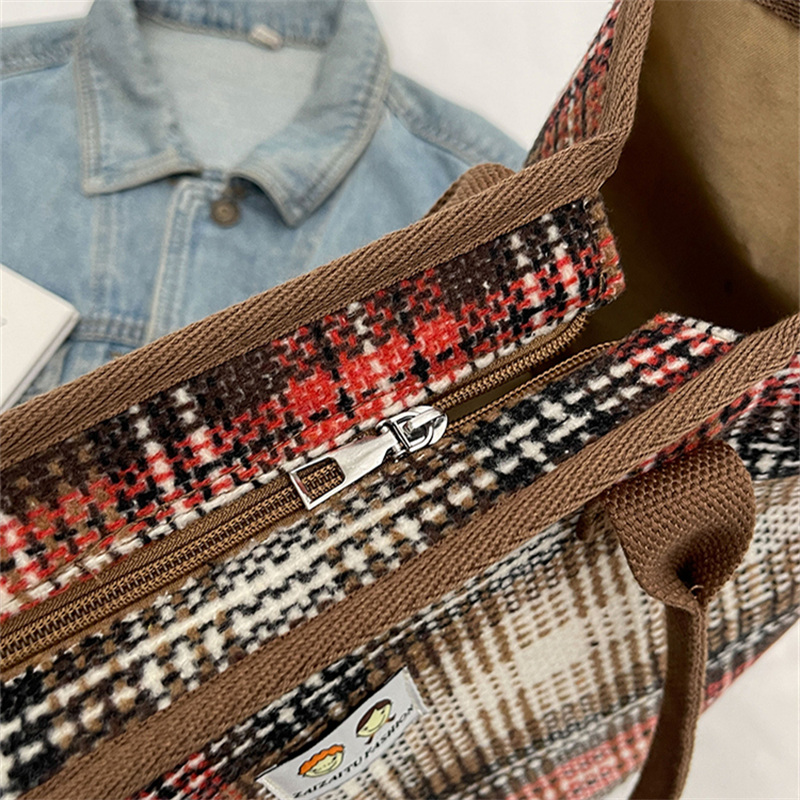 バッグ レディースかばん トートバッグ ショルダーバッグ ハンドバッグ チェック柄 お出掛け 通勤オシャレ 女子 カバン 通学 布鞄 ワーク カジュアル 