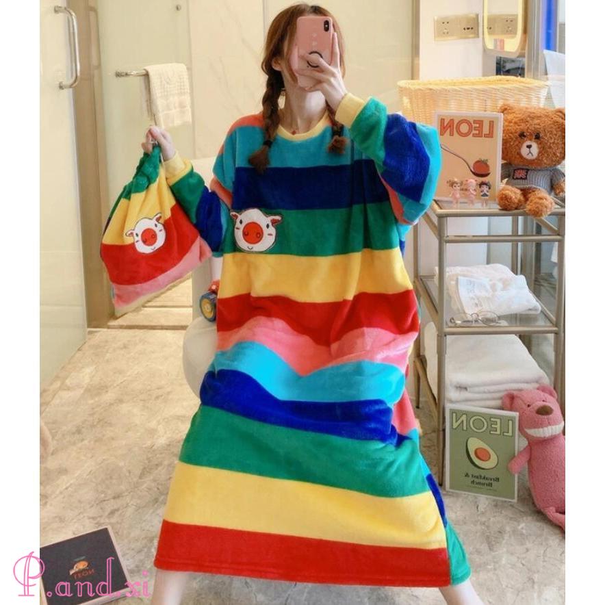 パジャマ レディース 冬 ルームウェア ワンピース もこもこ 可愛い ミモレ丈 ルームワンピース ナイトウェア 暖かい あったか 厚手 部屋着 モコモコ 