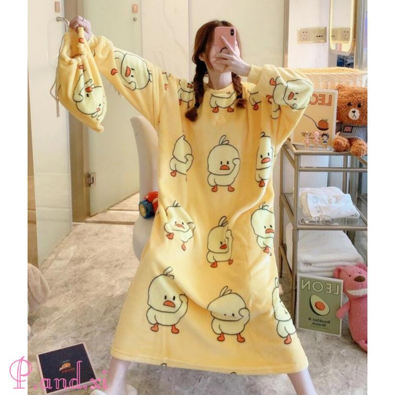 パジャマ レディース 冬 ルームウェア ワンピース もこもこ 可愛い ミモレ丈 ルームワンピース ナイトウェア 暖かい あったか 厚手 部屋着 モコモコ 