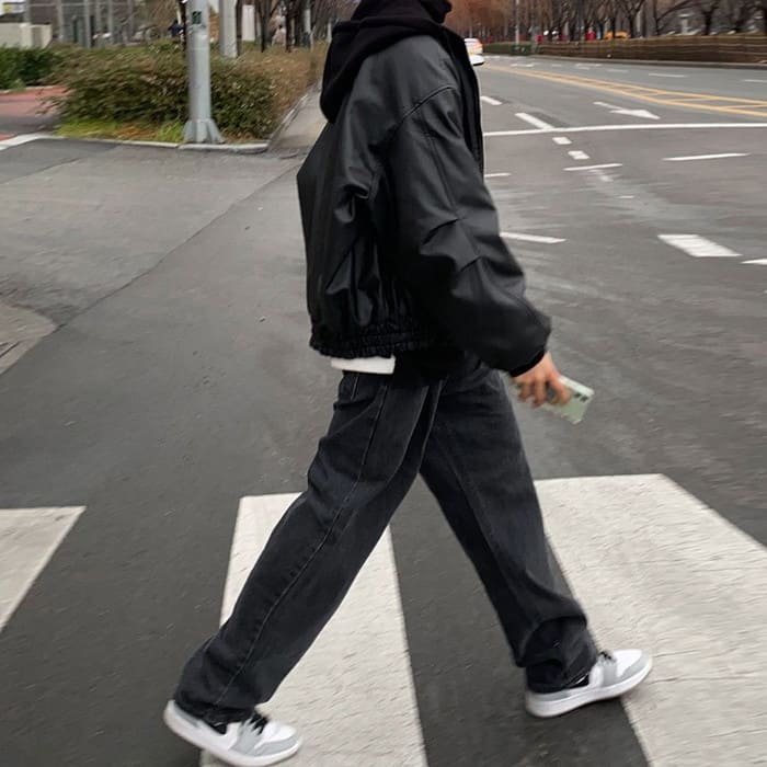 フード付き PU ブルゾン メンズ ジャケット 春秋冬 10代 ファッション 20代 通学 オシャレ 高校生 中学生 通勤 アウター 