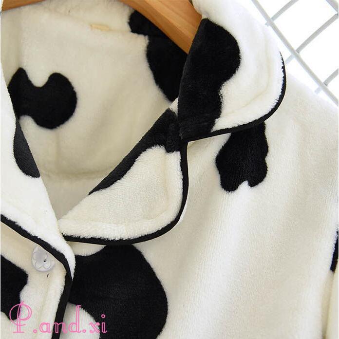 ルームウェア もこもこ レディース ベロア パジャマ ルーム 冬 ウェア ナイトウェア 暖か フランネル 牛柄 裏起毛 モコモコ かわいい あったか 秋 部屋着 