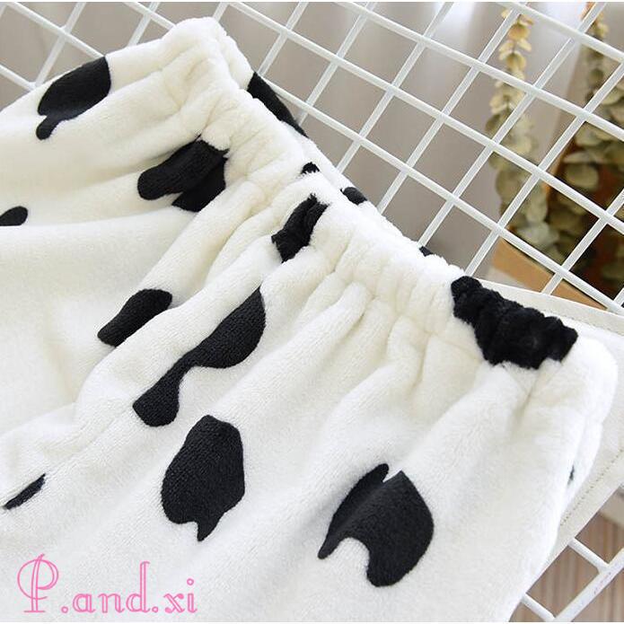 ルームウェア もこもこ レディース ベロア パジャマ ルーム 冬 ウェア ナイトウェア 暖か フランネル 牛柄 裏起毛 モコモコ かわいい あったか 秋 部屋着 