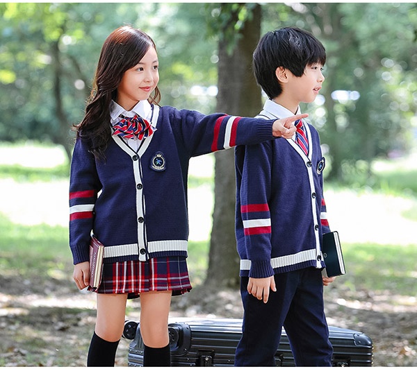 3点セット 秋冬服 学生服 子供制服 子供カーディガン ユニフォーム 小学校 通学制服 女の子 キッズ通園 男の子 卒業式 中学生 入園 