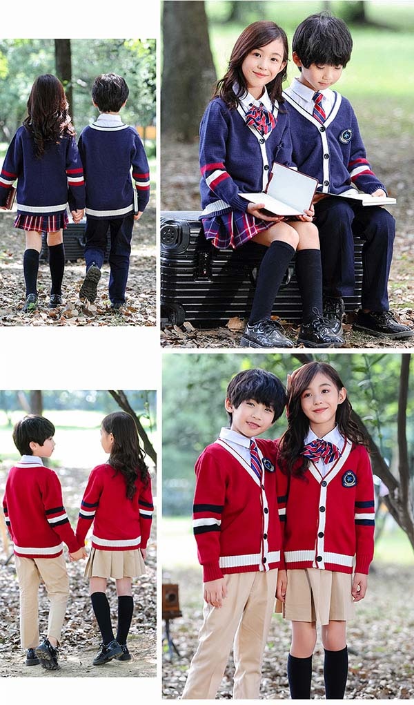 3点セット 秋冬服 学生服 子供制服 子供カーディガン ユニフォーム 小学校 通学制服 女の子 キッズ通園 男の子 卒業式 中学生 入園 