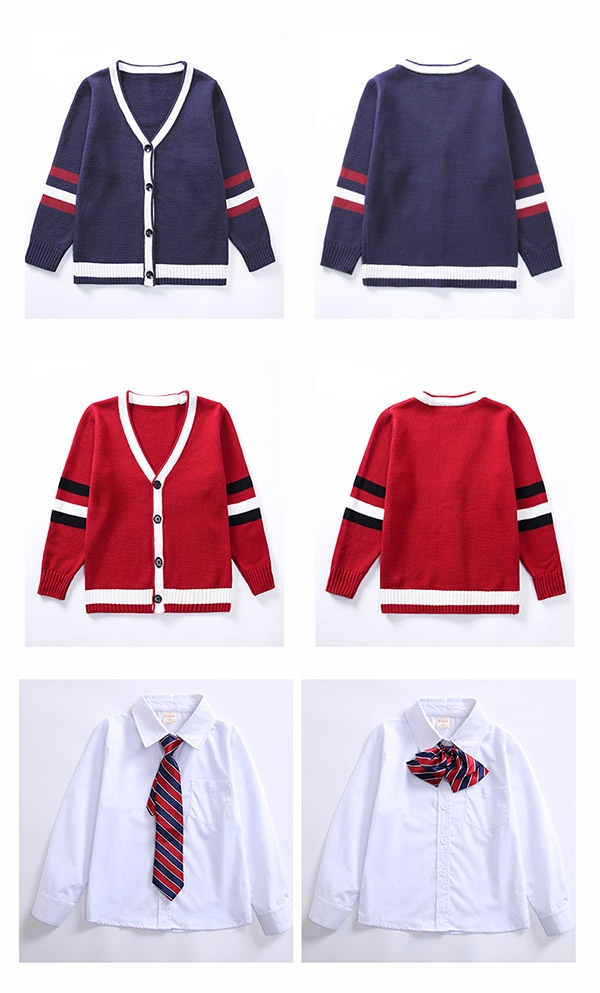 3点セット 秋冬服 学生服 子供制服 子供カーディガン ユニフォーム 小学校 通学制服 女の子 キッズ通園 男の子 卒業式 中学生 入園 