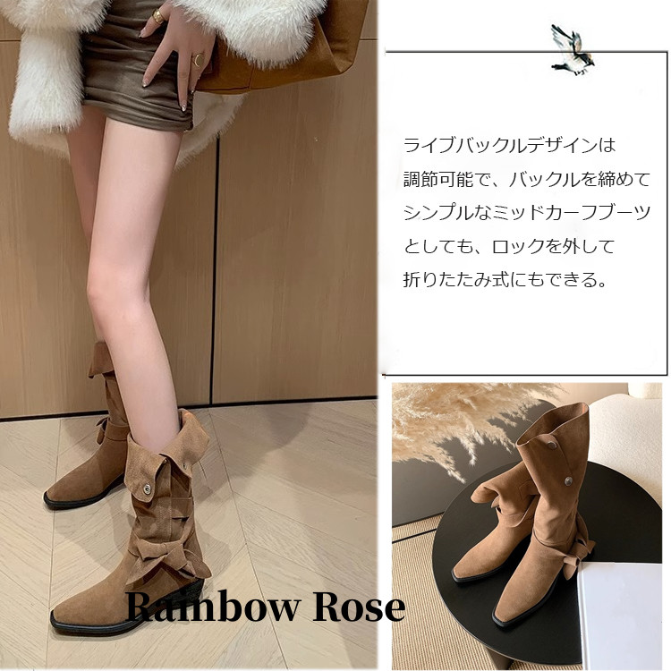 クーポンで4 080円！ ブーツ ロングブーツ レディース 筒周り ローヒール 疲れない ふくらはぎ スエード 太い ブーツ インヒ ニーハイブーツ ゆったり ブーツ 