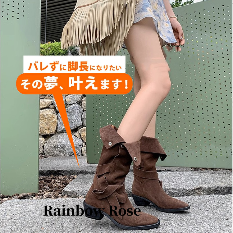 クーポンで4 080円！ ブーツ ロングブーツ レディース 筒周り ローヒール 疲れない ふくらはぎ スエード 太い ブーツ インヒ ニーハイブーツ ゆったり ブーツ 
