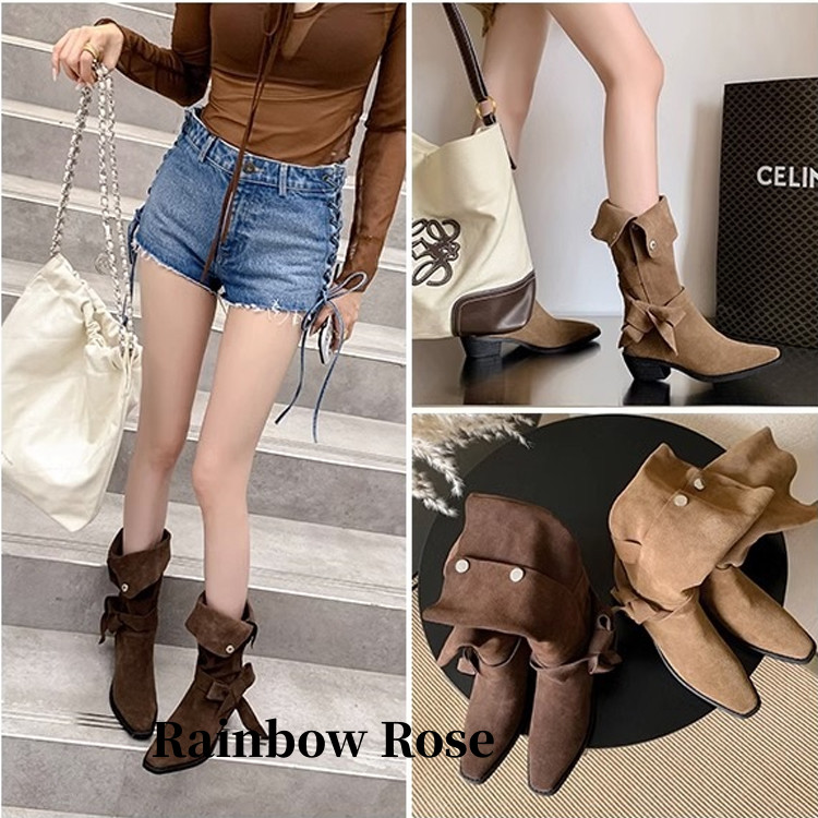 クーポンで4 080円！ ブーツ ロングブーツ レディース 筒周り ローヒール 疲れない ふくらはぎ スエード 太い ブーツ インヒ ニーハイブーツ ゆったり ブーツ 