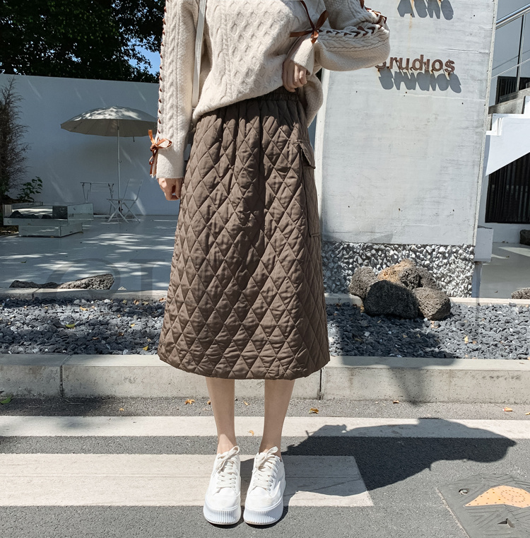 タイトスカートダウンスカート中綿 スカートボミモレ丈 膝下 キルティングスカート 入学式卒業式 Aライン 中綿 タイトスカート きれいめ 