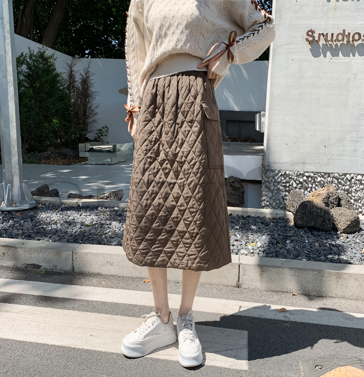 タイトスカートダウンスカート中綿 スカートボミモレ丈 膝下 キルティングスカート 入学式卒業式 Aライン 中綿 タイトスカート きれいめ 