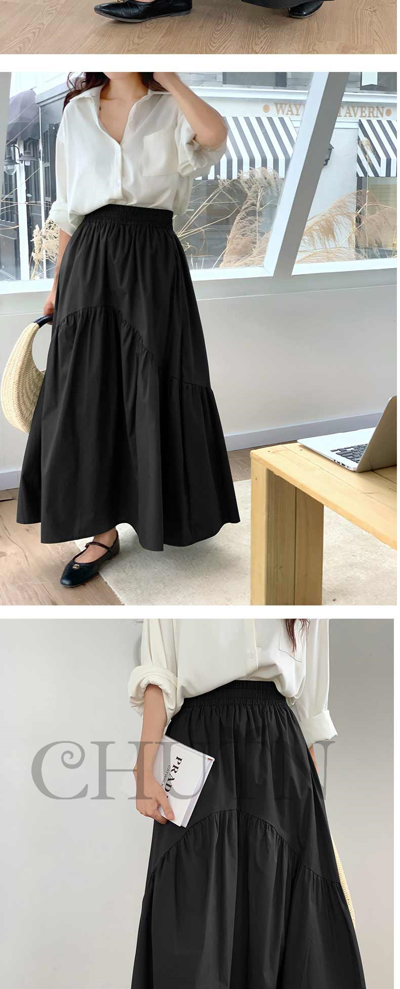 夏スカートマキシ丈スカート 不規則スカート ロング丈スカートウエストゴムリゾートスカート レディース ボ裏地２０代?50代 春夏 M L全4色 