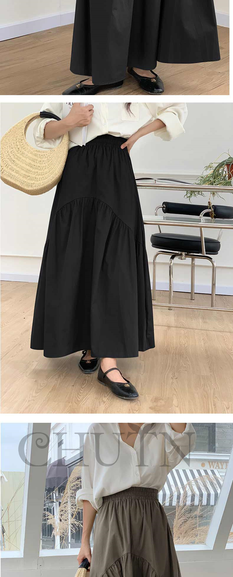 夏スカートマキシ丈スカート 不規則スカート ロング丈スカートウエストゴムリゾートスカート レディース ボ裏地２０代?50代 春夏 M L全4色 