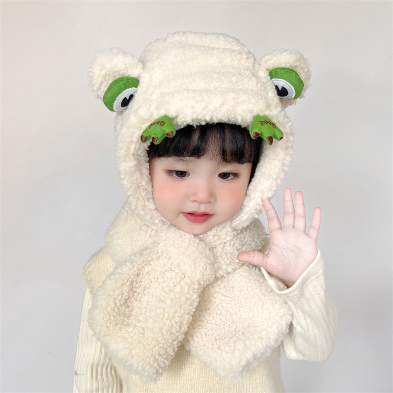 キッズフードマフラー 2IN1 マフラー フード 一体型 子ども用 柔らかい 帽子 寒さ対策 ふわふわ 冬用品 おしゃれ ファッション 防寒 かわいい 全5色 