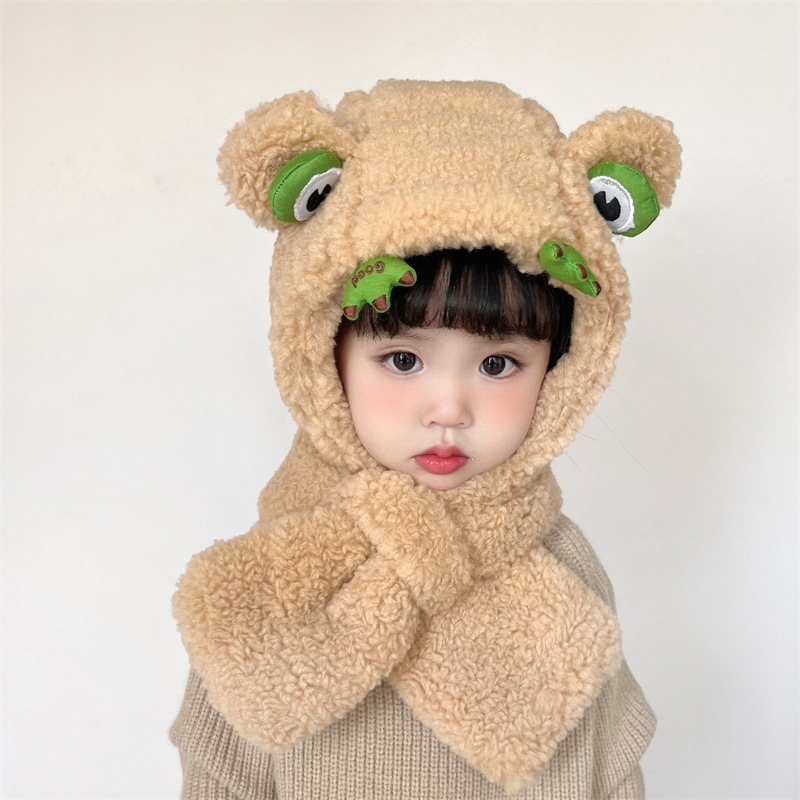 キッズフードマフラー 2IN1 マフラー フード 一体型 子ども用 柔らかい 帽子 寒さ対策 ふわふわ 冬用品 おしゃれ ファッション 防寒 かわいい 全5色 