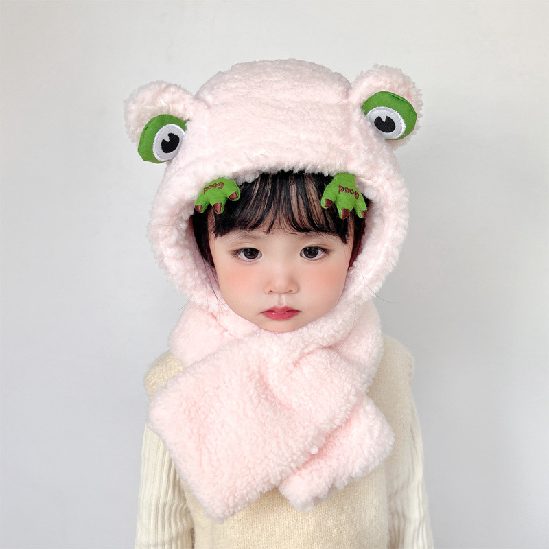 キッズフードマフラー 2IN1 マフラー フード 一体型 子ども用 柔らかい 帽子 寒さ対策 ふわふわ 冬用品 おしゃれ ファッション 防寒 かわいい 全5色 