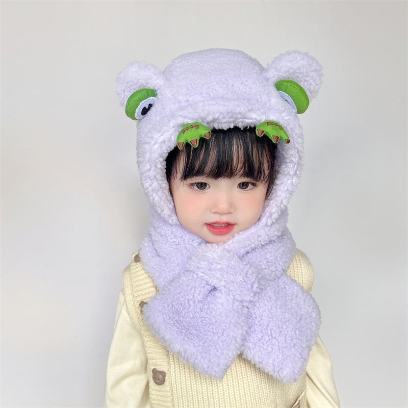 キッズフードマフラー 2IN1 マフラー フード 一体型 子ども用 柔らかい 帽子 寒さ対策 ふわふわ 冬用品 おしゃれ ファッション 防寒 かわいい 全5色 