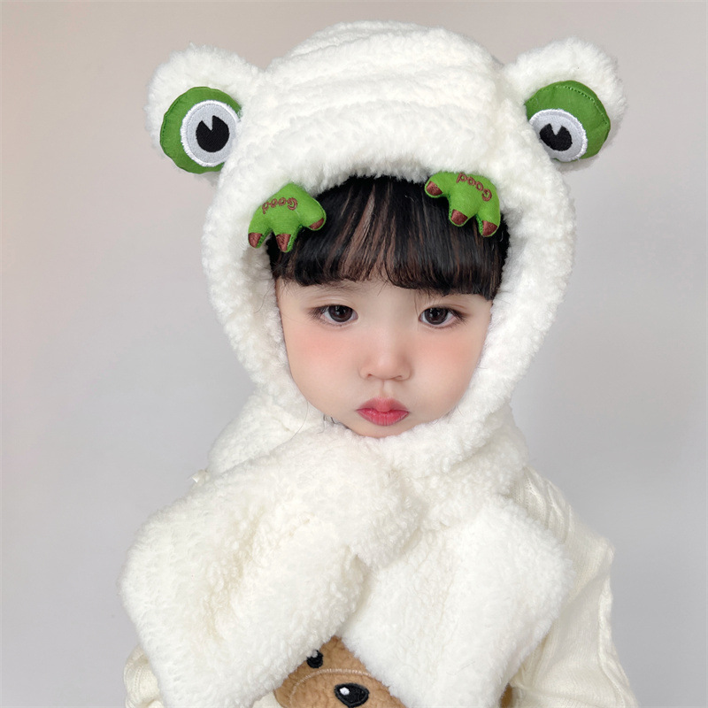 キッズフードマフラー 2IN1 マフラー フード 一体型 子ども用 柔らかい 帽子 寒さ対策 ふわふわ 冬用品 おしゃれ ファッション 防寒 かわいい 全5色 