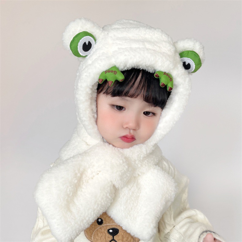 キッズフードマフラー 2IN1 マフラー フード 一体型 子ども用 柔らかい 帽子 寒さ対策 ふわふわ 冬用品 おしゃれ ファッション 防寒 かわいい 全5色 