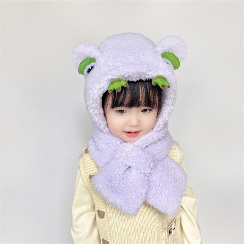 キッズフードマフラー 2IN1 マフラー フード 一体型 子ども用 柔らかい 帽子 寒さ対策 ふわふわ 冬用品 おしゃれ ファッション 防寒 かわいい 全5色 