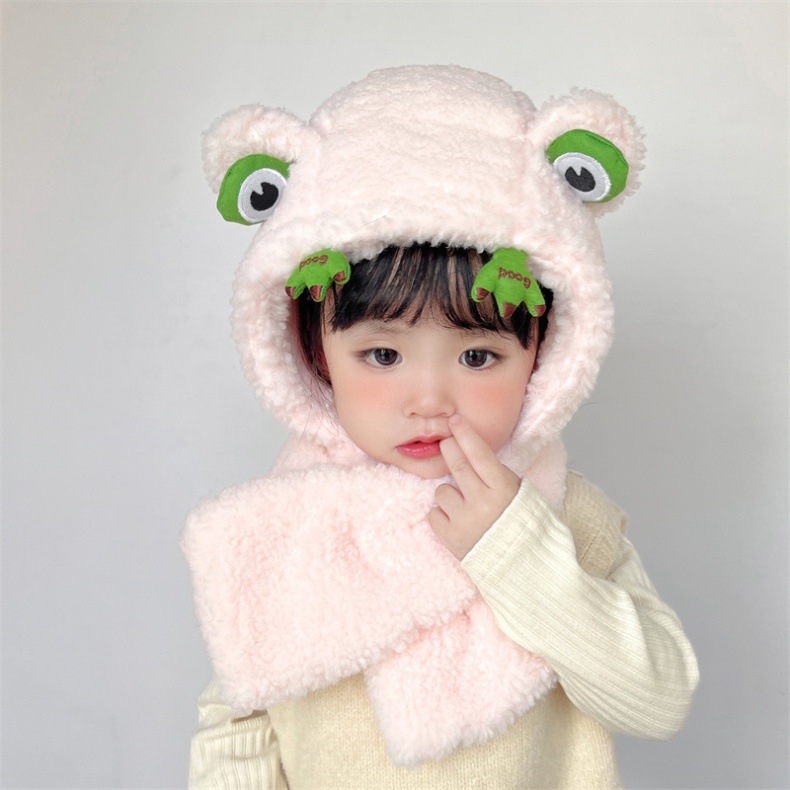 キッズフードマフラー 2IN1 マフラー フード 一体型 子ども用 柔らかい 帽子 寒さ対策 ふわふわ 冬用品 おしゃれ ファッション 防寒 かわいい 全5色 