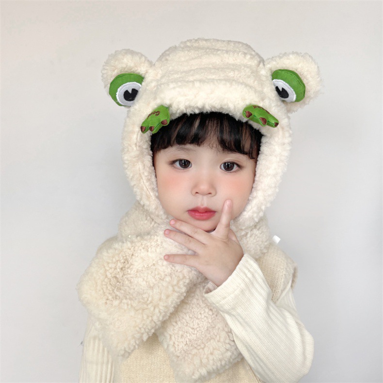 キッズフードマフラー 2IN1 マフラー フード 一体型 子ども用 柔らかい 帽子 寒さ対策 ふわふわ 冬用品 おしゃれ ファッション 防寒 かわいい 全5色 